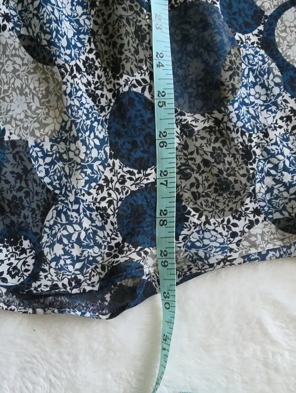 Papaya Blue Patterned A-Line  Skirt